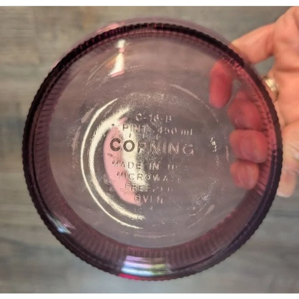 Corning C-16 B Cranberry Vision Ware 1 Pint Bowl Dish 450 ML -NO LID
